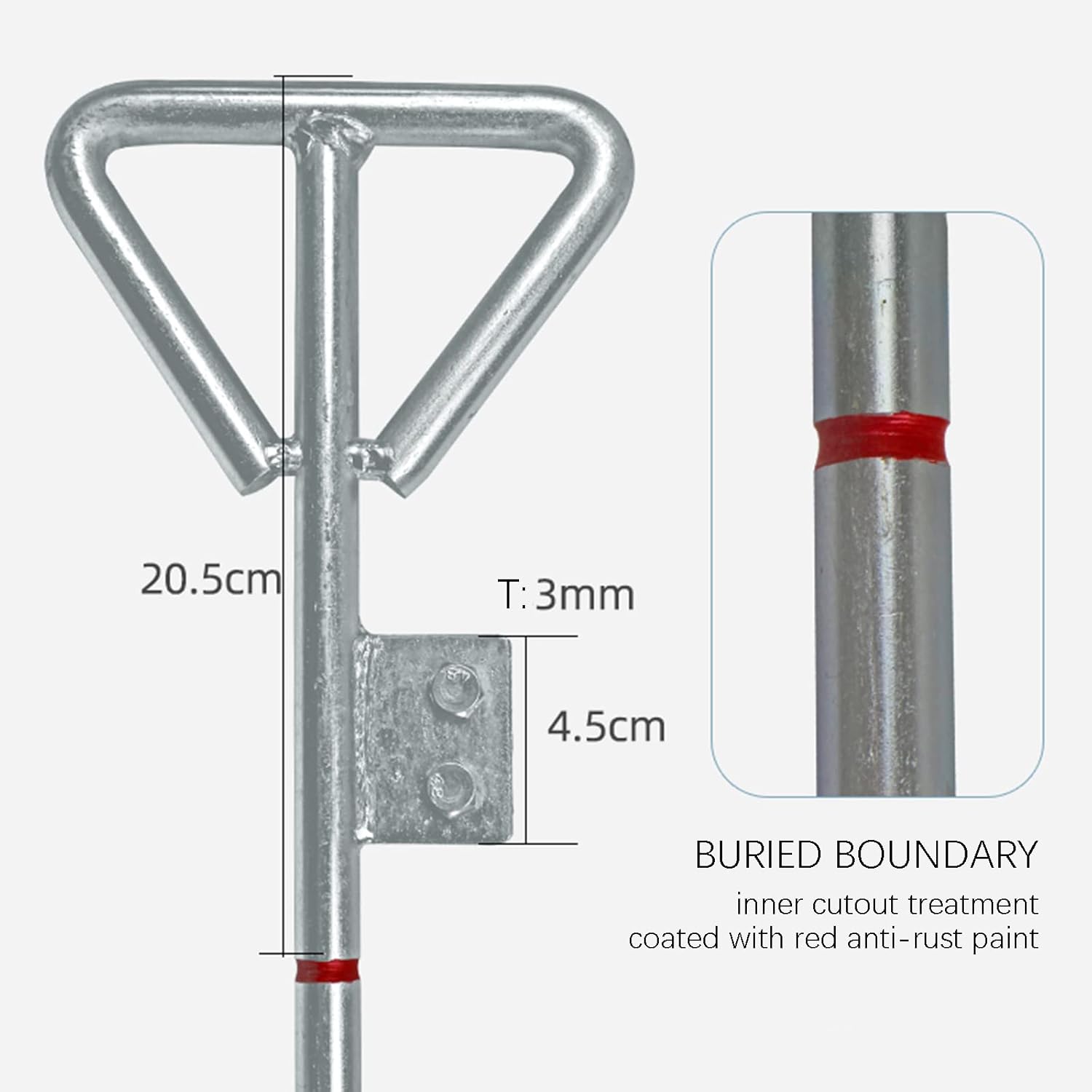 Surprecision Barra de tierra de acero sólido galvanizado en frío no oxidado para cercas eléctricas, antenas, antenas parabólicas (D 0.630 in L
