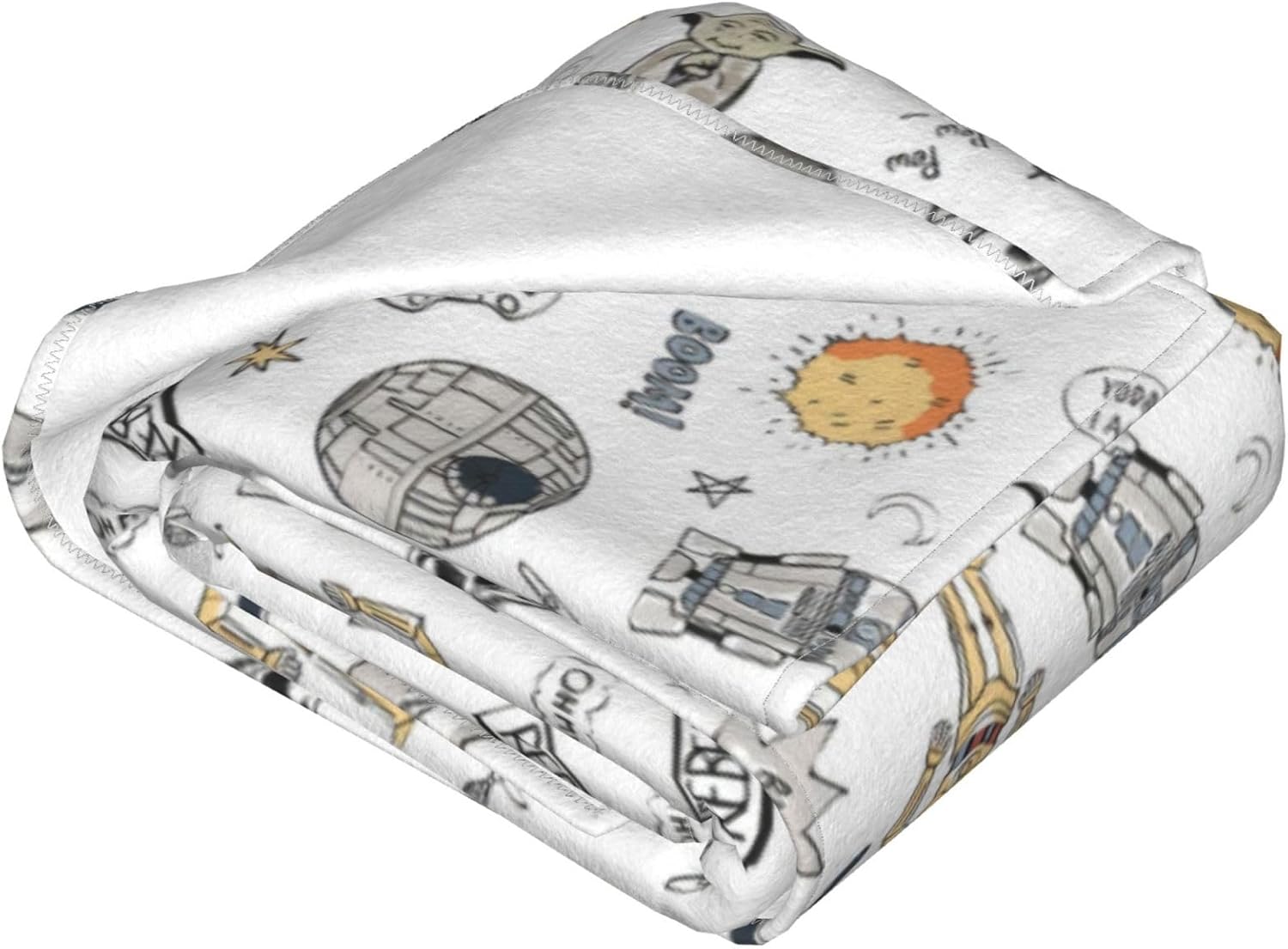 HTZXWK Manta de película espacial de dibujos animados para sofá, manta ligera y acogedora de franela de felpa cálida para niños, adolescentes y