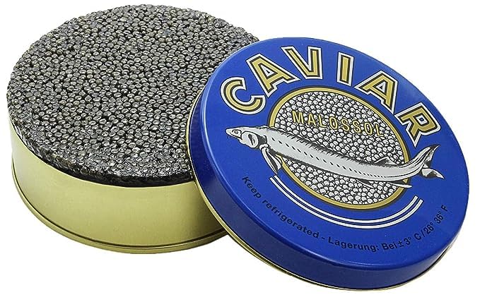 Old Classic Ossetra Sturgeon Malossol Caviar – Lata de 32 onzas, sabor exquisito, calidad, cosecha sostenible, caviar Ossetra gourmet real recién