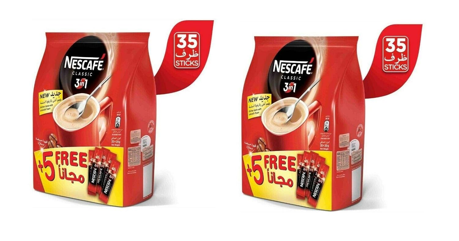 Café clásico 3 en 1 30 palitos + 5 gratis – 2 bolsas x 35 palitos 0.41 oz cada uno