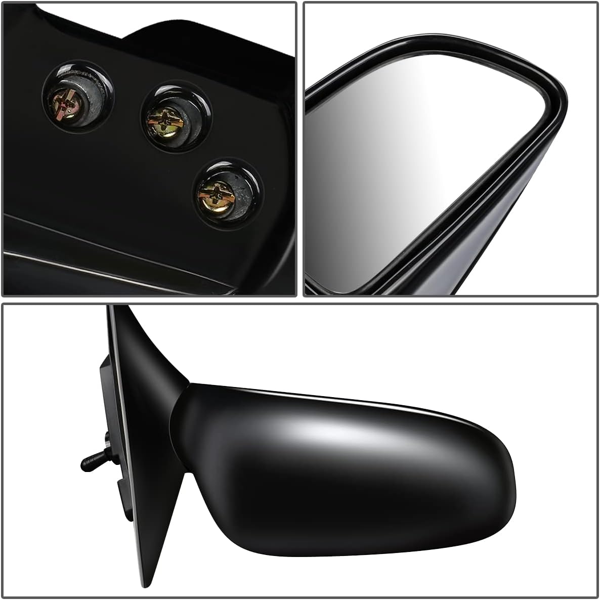 DNA Motoring OEM-MR-MI1321103 Espejo retrovisor plegable sin calefacción con ajuste manual lateral derecho compatible con Mirage 1987-1996