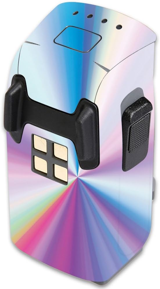 MightySkins Skin compatible con la batería DJI Spark Mini Drone  Rainbow Zoom  Funda protectora de vinilo duradera y única  Fácil de aplicar, quitar