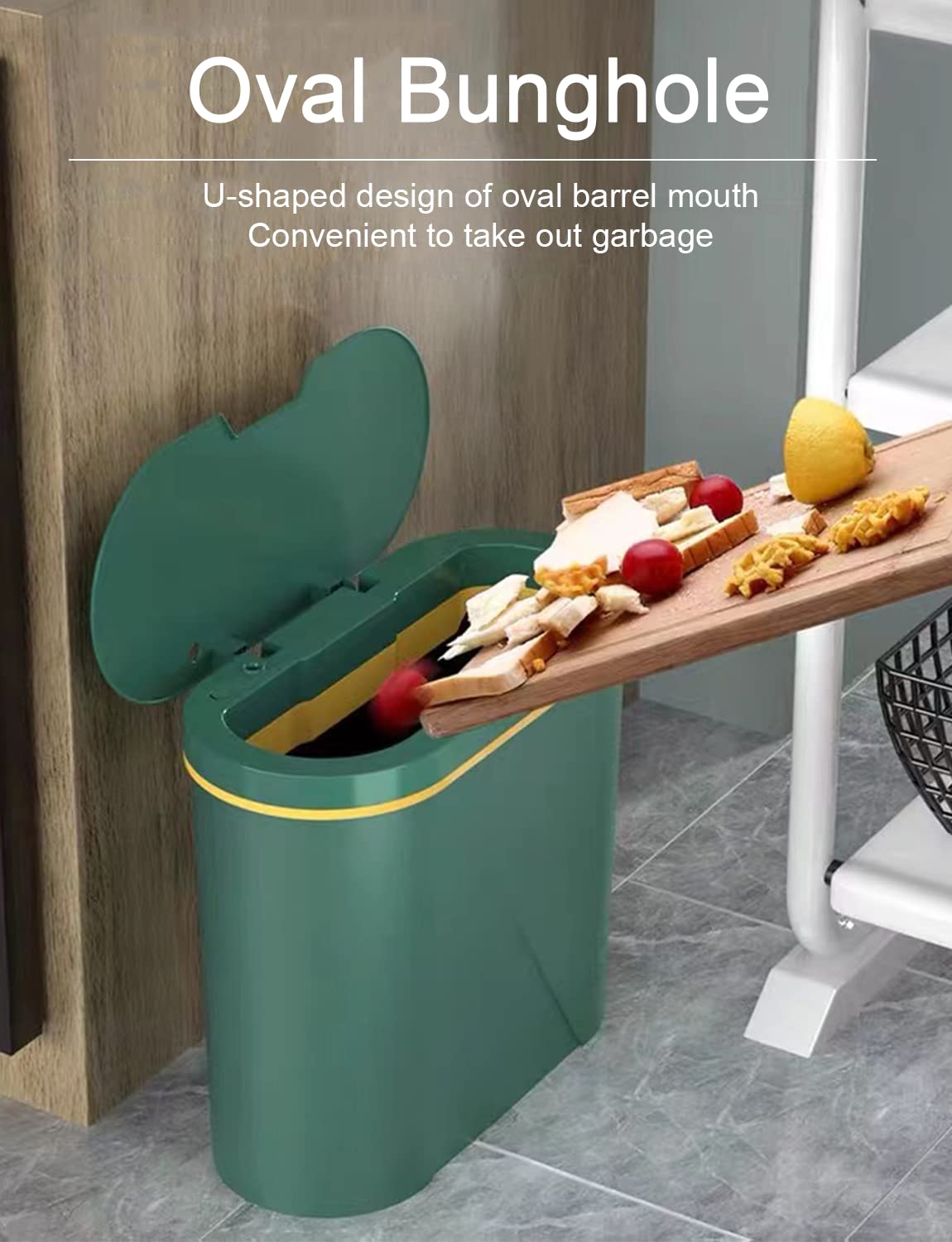 Bote de basura automático de 4 galones con tapas, difusor de aceite esencial, sin contacto, para dormitorio, pequeños botes de basura inteligentes,