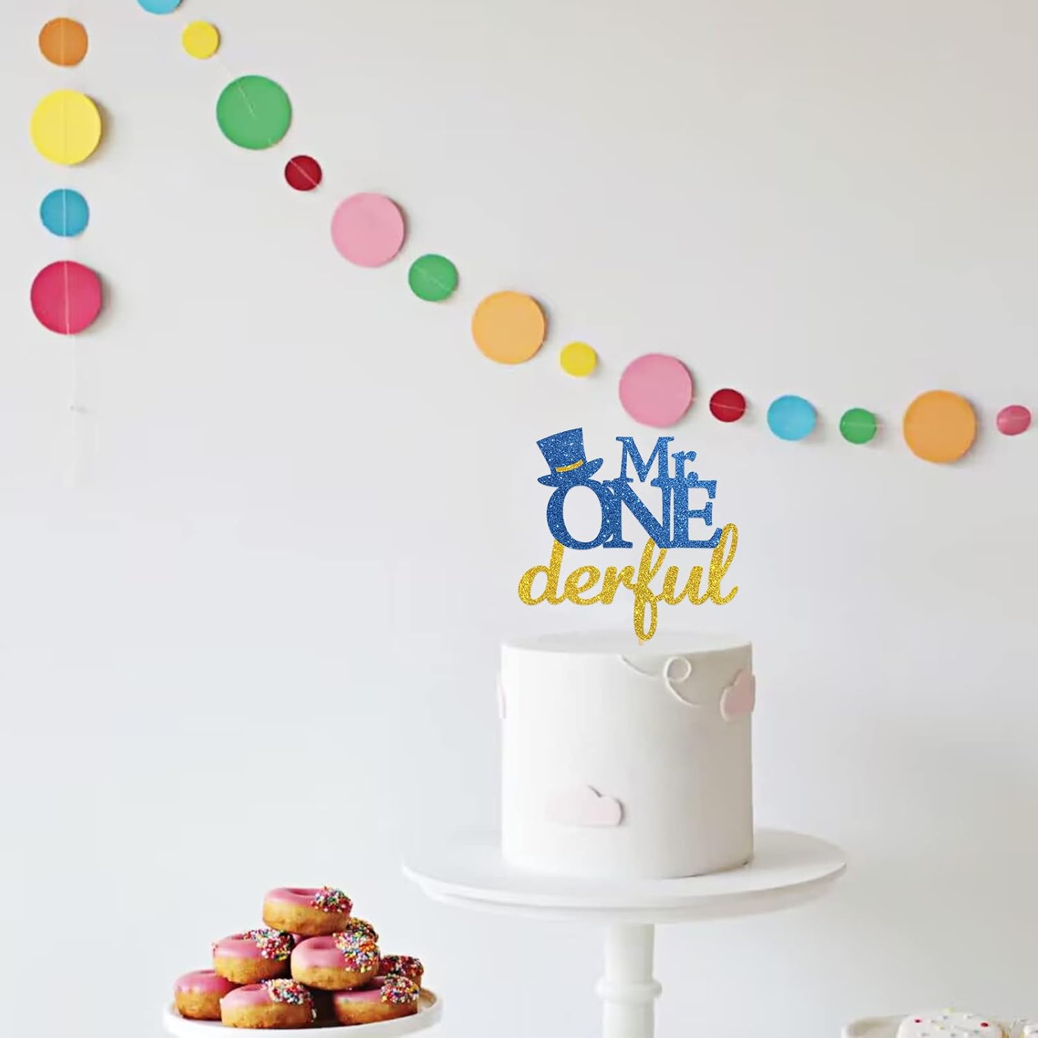 Mr Onederful – Decoración para tartas para el primer cumpleañosbaby shower, decoración de pastel de bienvenida para bebé, suministros para fiesta de