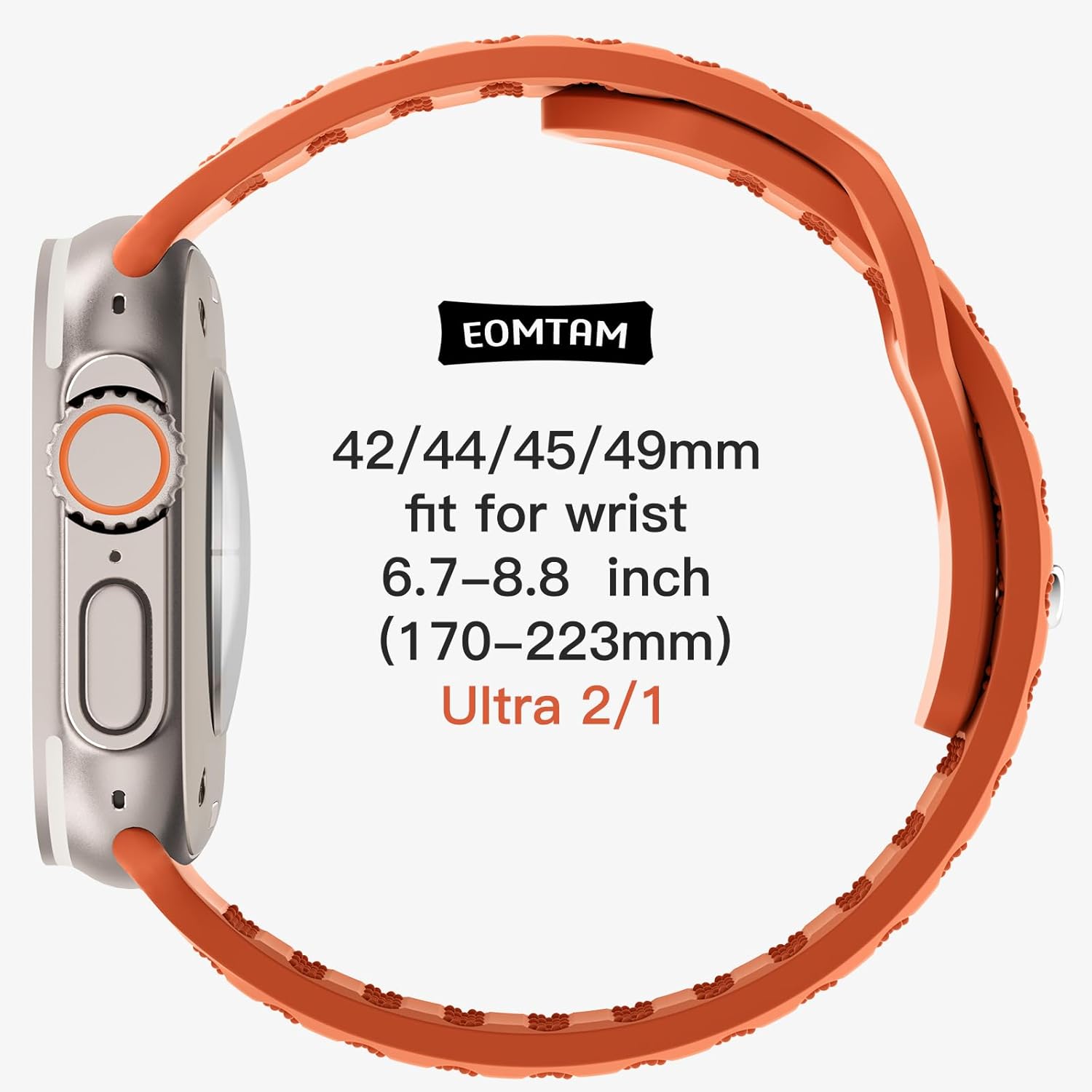 EOMTAM Paquete de 3 correas deportivas de silicona suave de 1.024 in de ancho para hombre, compatibles con Apple Watch Ultra 21 Band 1.929 in 1.772