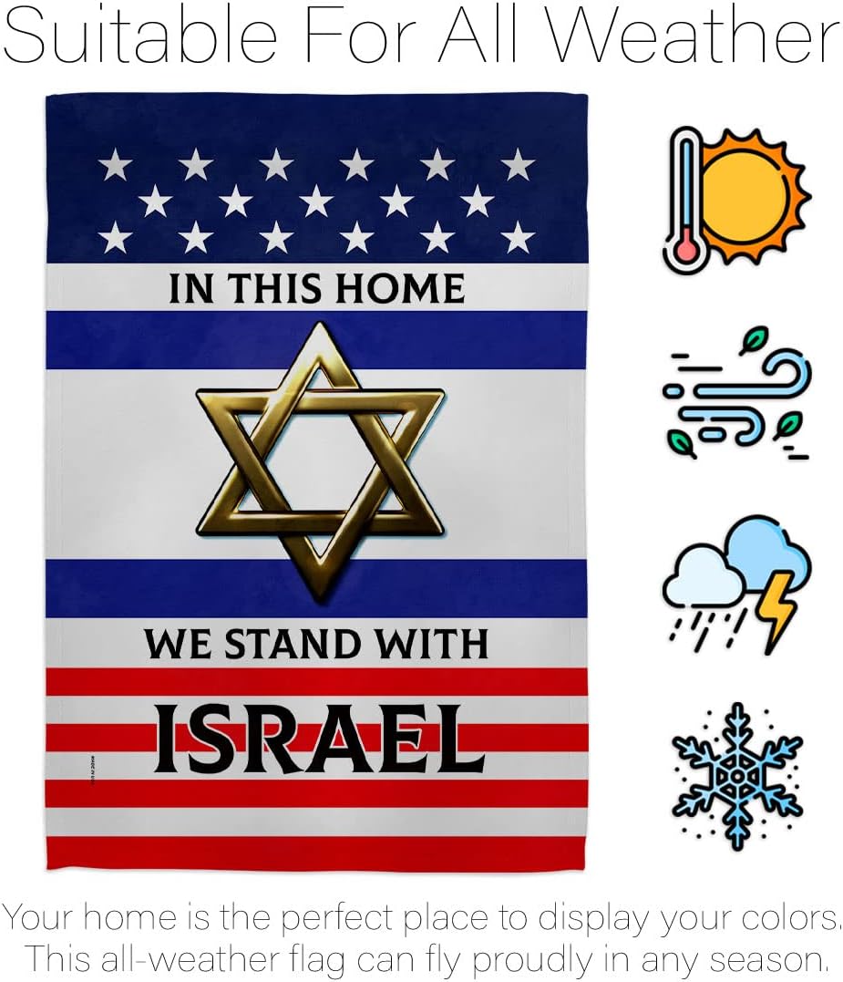 We Stand with Israel Flag – Juego de clavijas de madera para decoración del hogar, pancarta, poste para habitación, pequeño para colgar en