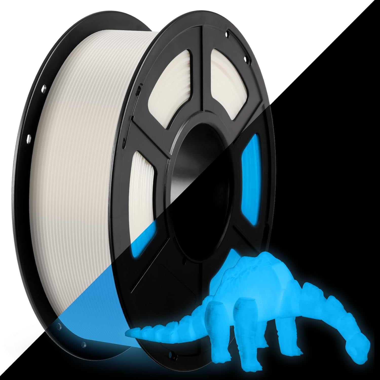 ANYCUBIC Filamento PLA para impresora 3D, brilla en la oscuridad, filamento PLA de impresión 3D de 0.069 in, precisión dimensional +- 0.001 in,