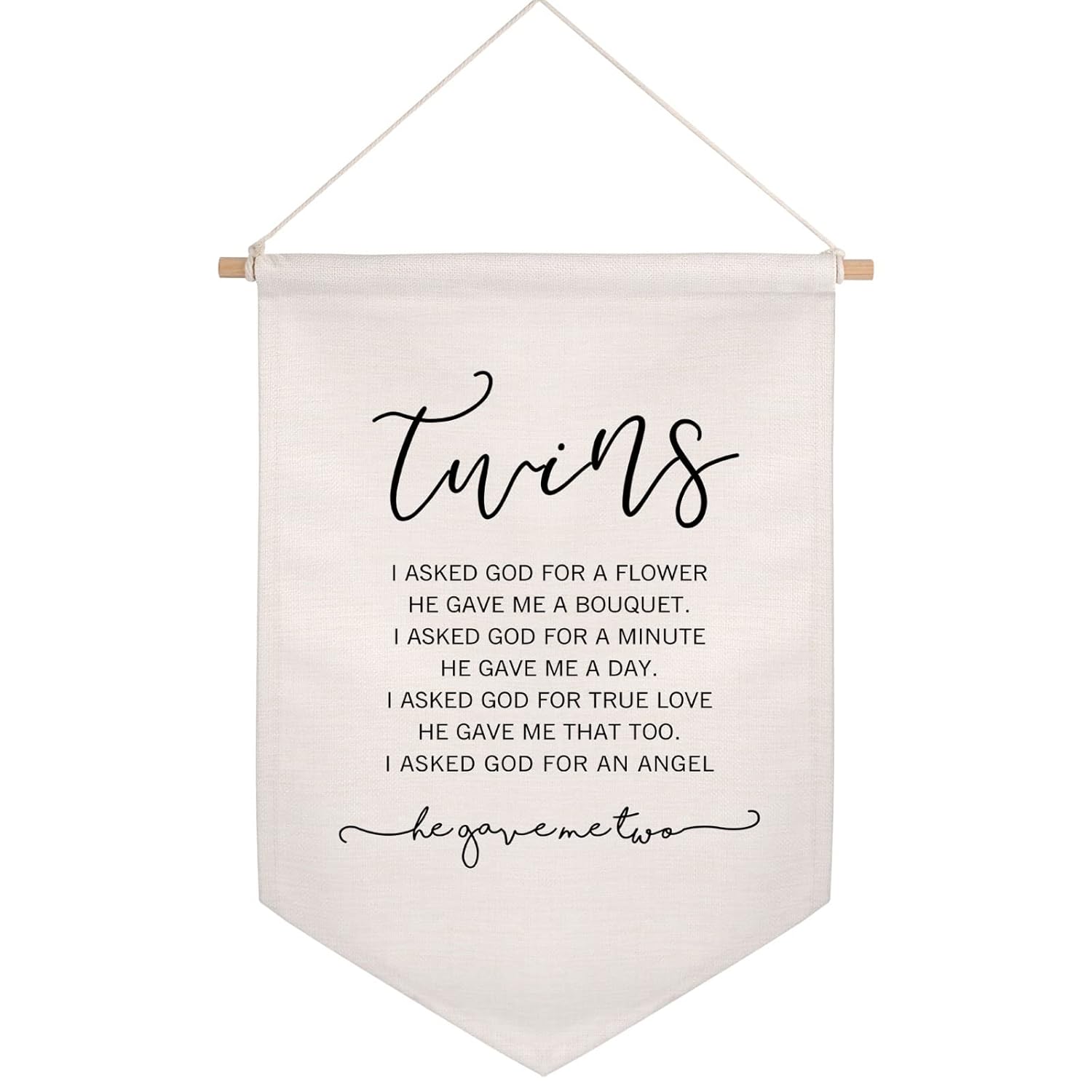 Twins Nursery Decor, Twin Nursery Wall Hanging, Twins Gift, Linen Banner Gifts, Wall Banner Gift for Twins, Twins Baby Gift, Kids Room Decor,