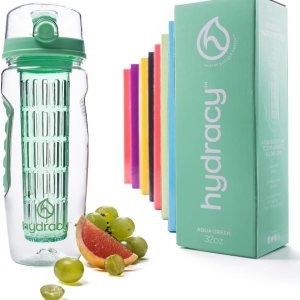 Hydracy – Botella de agua deportiva con infusor de frutas, 32 onzas, barra de infusión de longitud completa y marca de tiempo + regalo de libro Hydracy – Botella de agua deportiva con infusor de frutas, 32 onzas, barra de infusión de longitud completa y marca de tiempo + regalo de libro