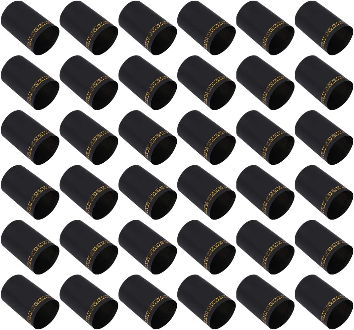 Luxshiny 100 cápsulas retráctiles para botellas de vino, tapón de botella de vino, tapa de botella de vino, tapa para botella de vino (color negro)