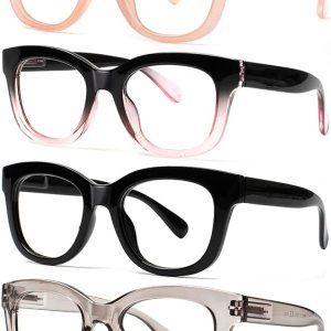 Henotin Paquete de 6 lentes de lectura para mujer, bloqueo de luz azul, bisagra de resorte para computadora, lectores de gran tamaño para mujer Henotin Paquete de 6 lentes de lectura para mujer, bloqueo de luz azul, bisagra de resorte para computadora, lectores de gran tamaño para mujer