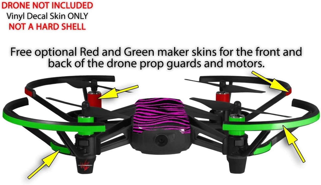 Skin Decal Wrap 2 Pack for DJI Ryze Tello Drone Pink Zebra Drone NOT Included