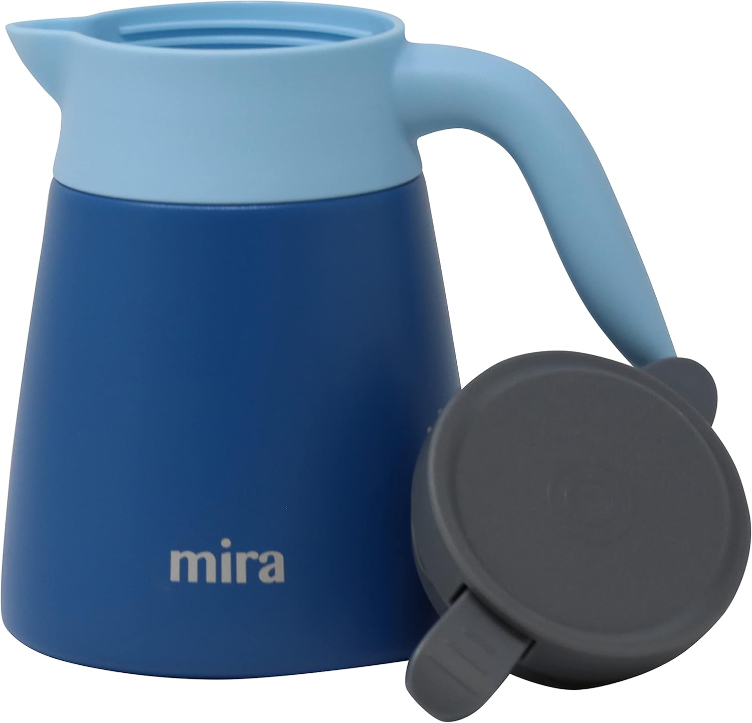 MIRA Servidor de jarra de café aislado, dispensador de café de acero inoxidable, 27 oz (27.1 fl oz), azul rey