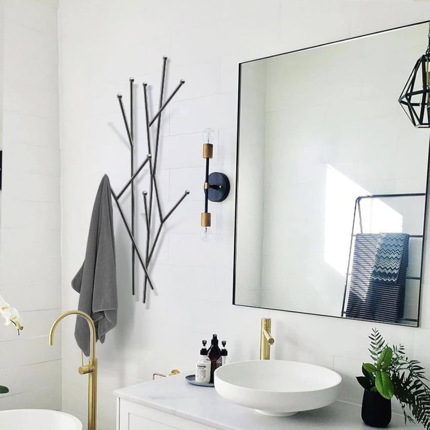 Ganchos de pared para colgar abrigos, ganchos decorativos para el hogar, ganchos modernos (color estilo 2)