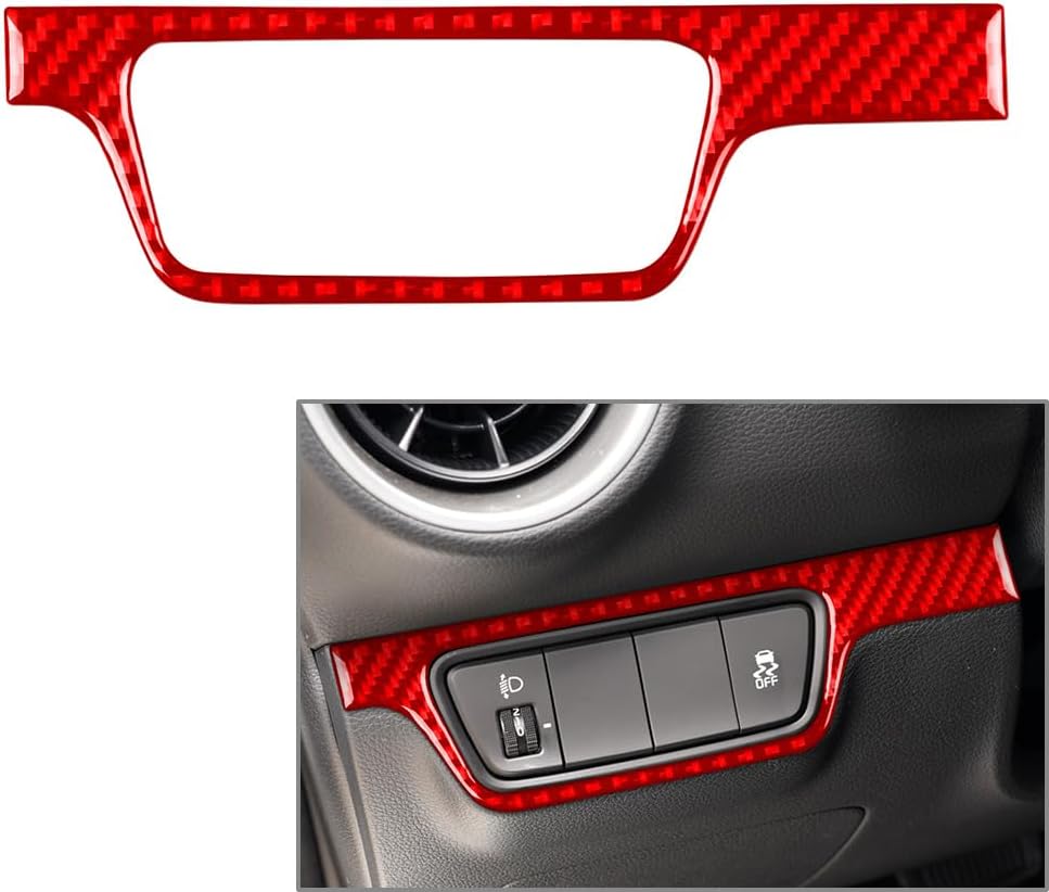 FSFY – Panel de control de faros delanteros para el interior del automóvil, calcomanía decorativa de fibra de carbono para Kia Forte Cerato K3 2019