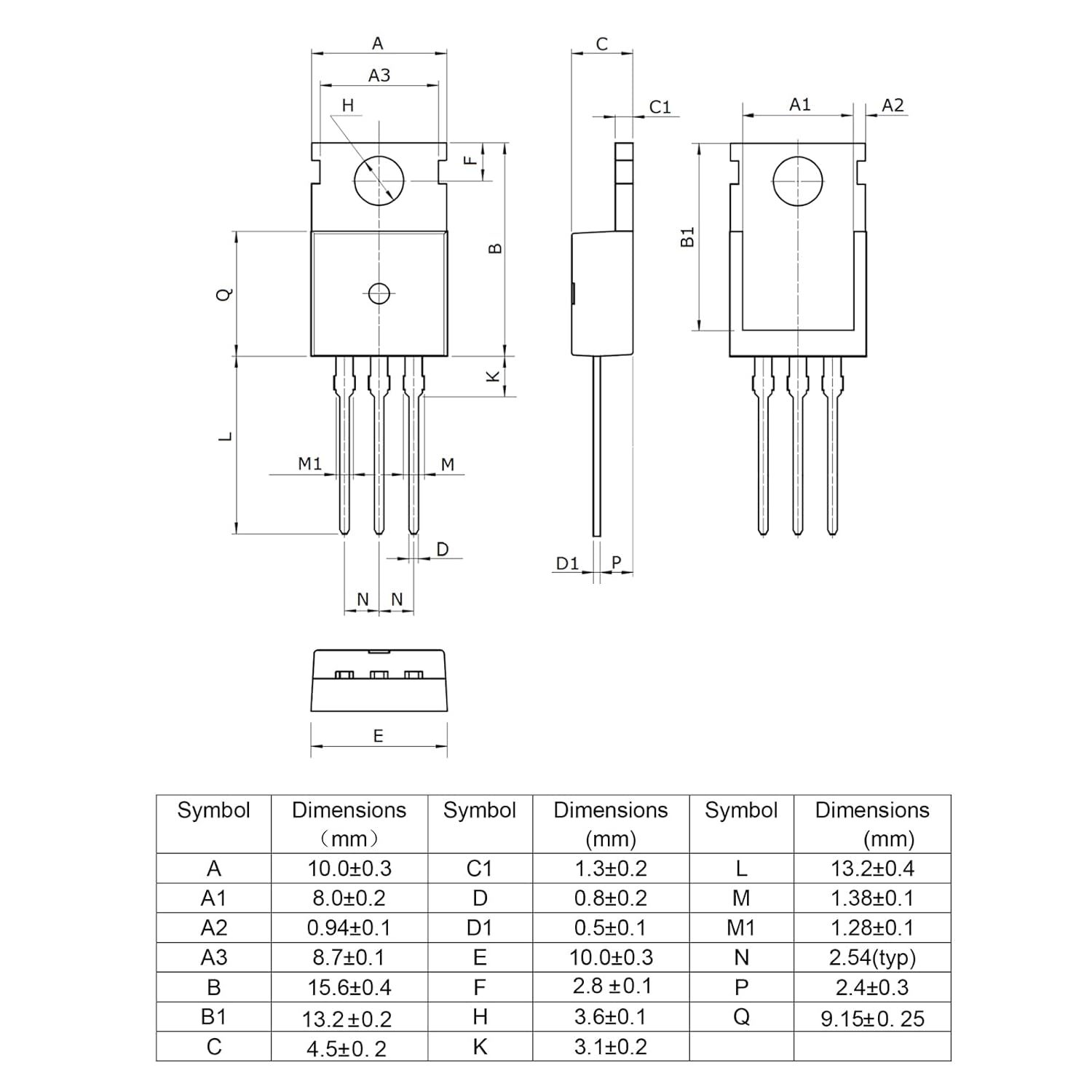 ALLECIN IRLZ44N IRLZ44 MOSFET Transistores 47A 55V IRLZ44NPBF Mosfets de nivel lógico 47 amperios 55 voltios TO-220 (paquete de 10 unidades)