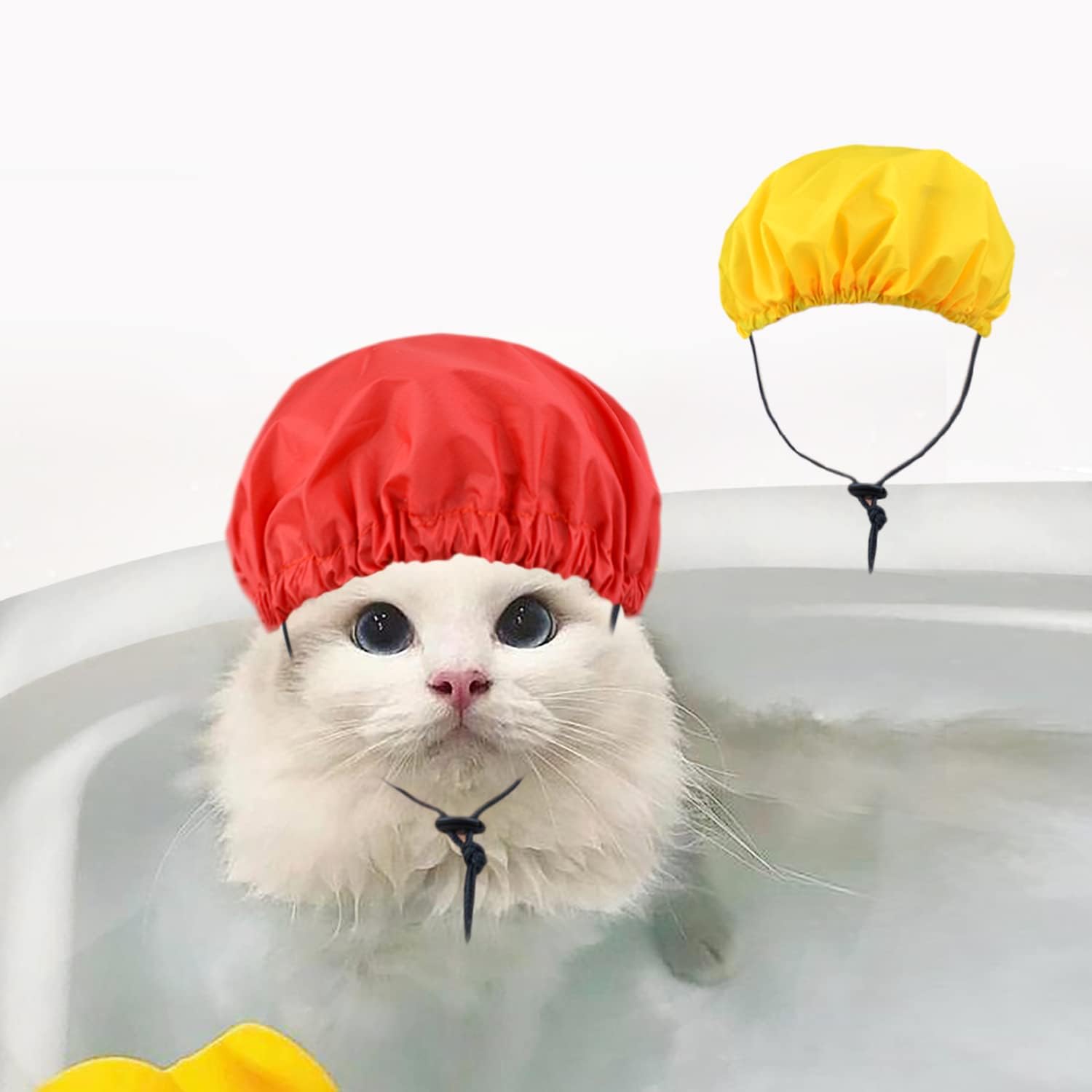 Gorros de ducha para gatos, gorro de ducha impermeable para lavar, bañar, lluvia, gatos, protección para prevención de orejas