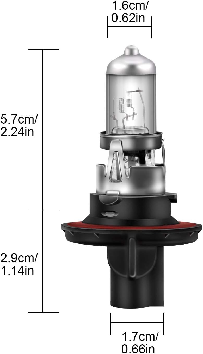WinPower H13 9008 – Bombilla halógena para faros delanteros, luz blanca cálida súper brillante de 55 W60 W, 4300 K, luz alta y baja para automóvil,