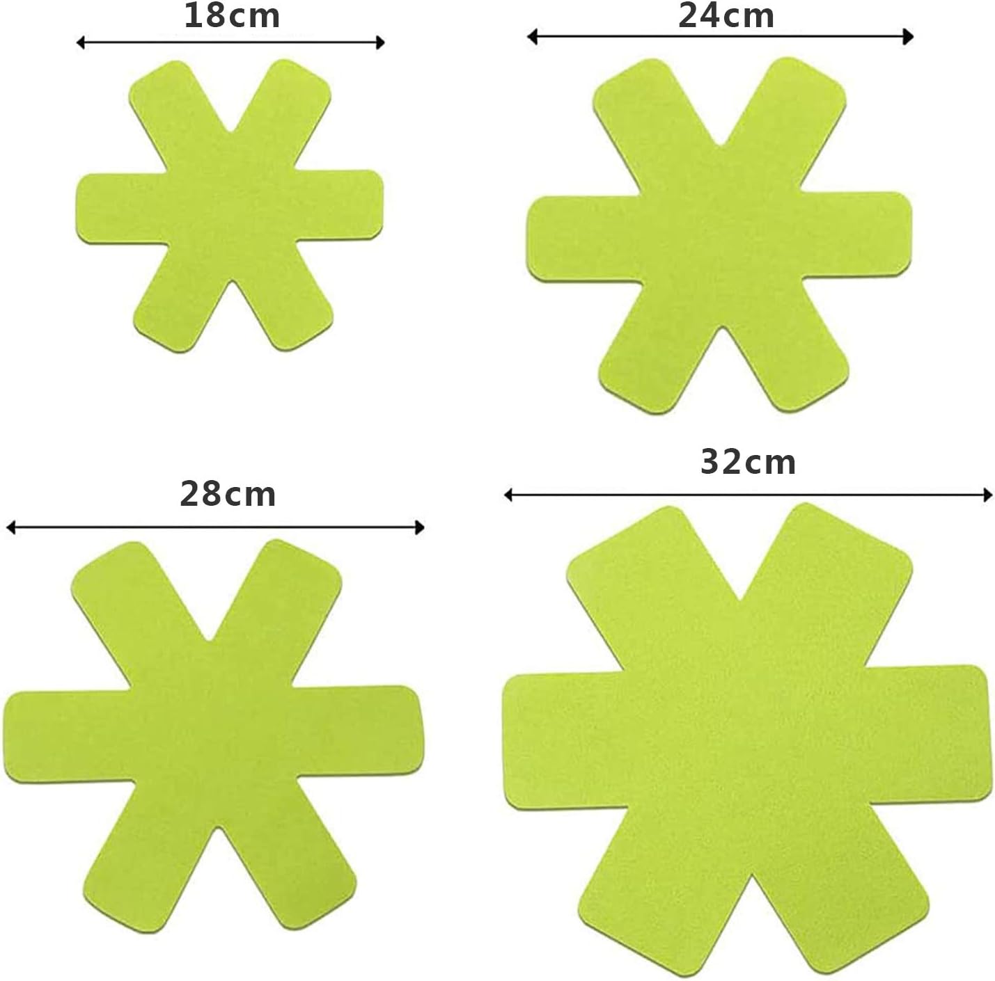 Protectores de utensilios de cocina verdes para proteger ollas separadoras, juego de protectores de estufa, almohadilla divisora de sartenes,