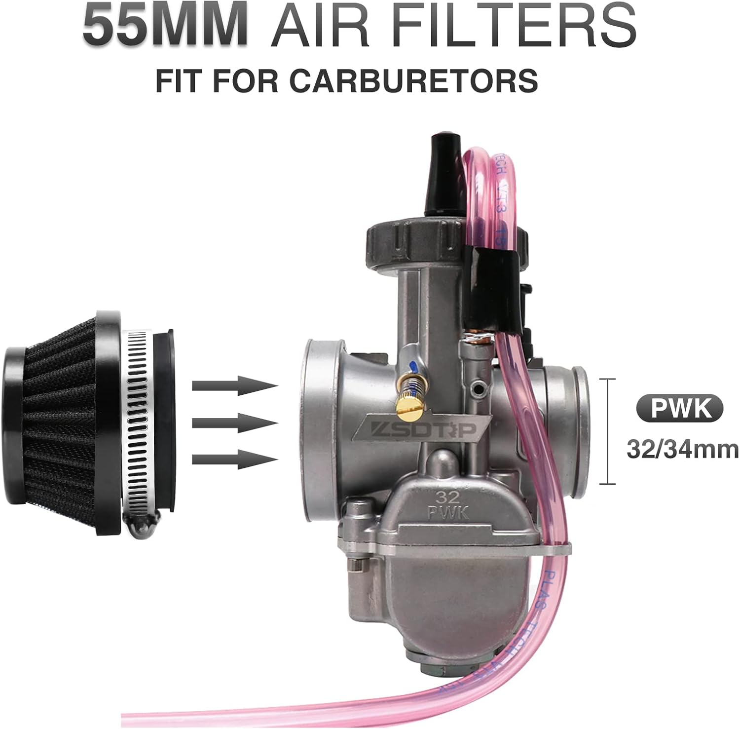 2 filtros de entrada de aire universales para motocicleta de 1.97 pulgadas, filtro de aire para Dirt Pit ATV SSR TTR filtro de respiración de