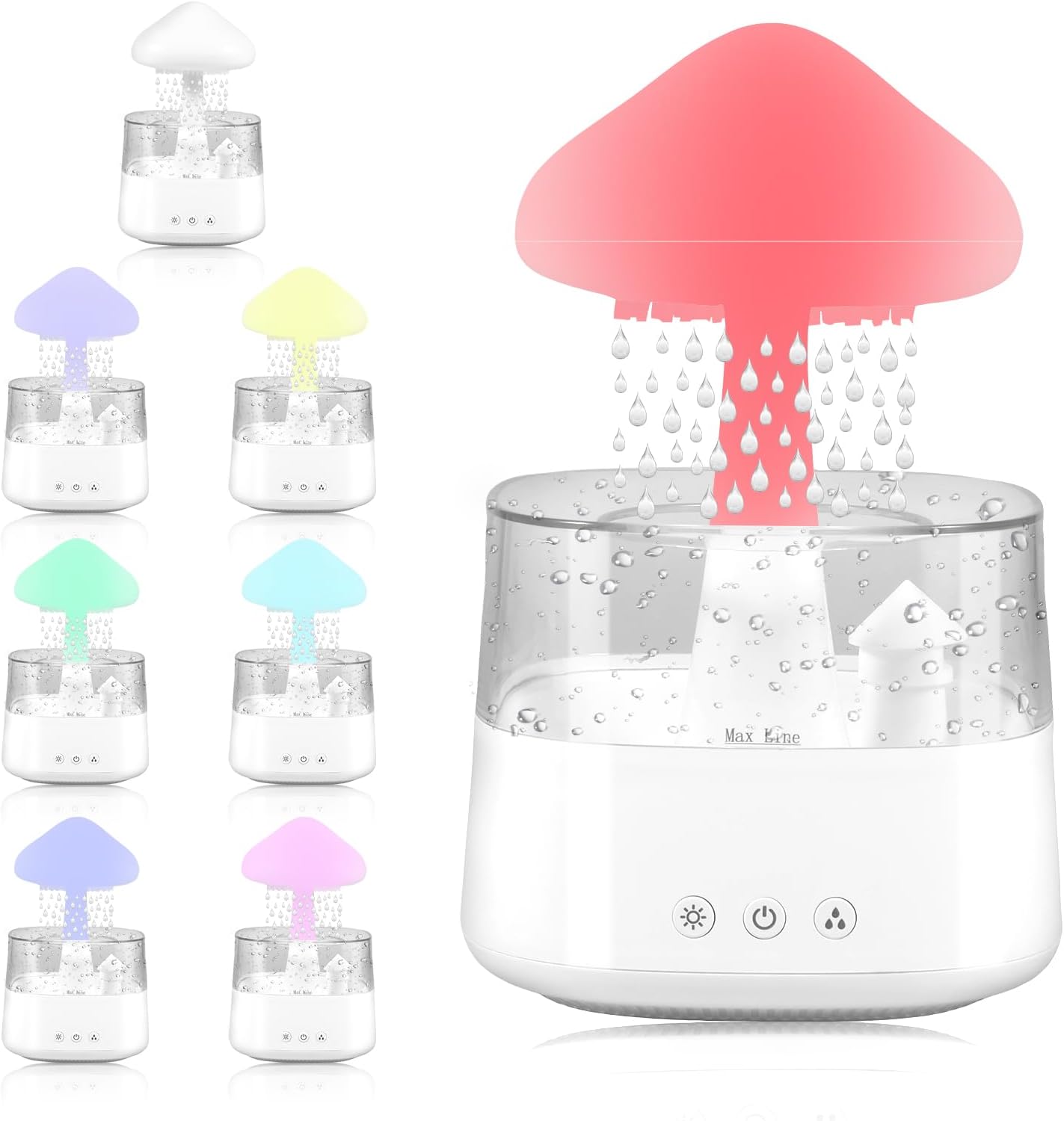 Humidificador de nube de lluvia con 7 luces de colores, difusor de lluvia y nube, lámpara de cascada, humidificador de nube de lluvia relajante,