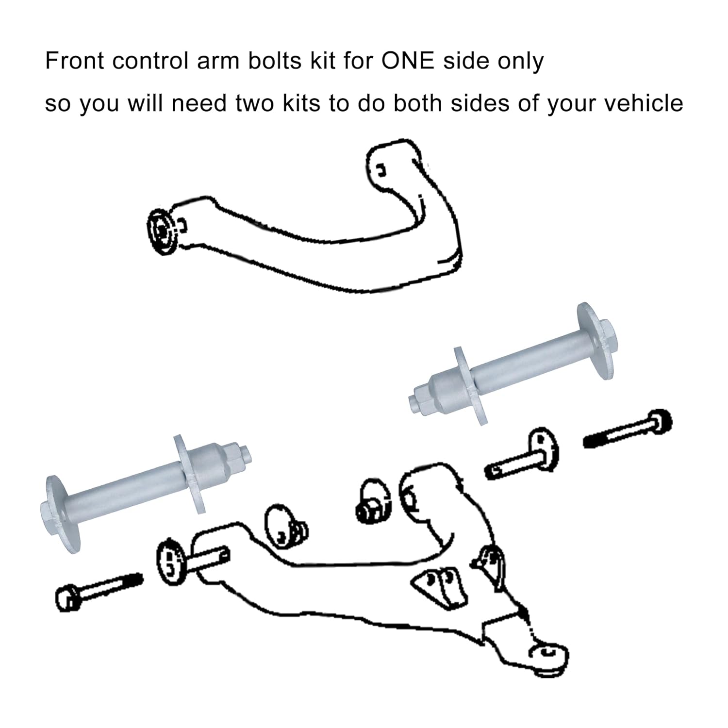 Pernos de ajuste de punta inclinada de alineación delantera, kit de pernos de leva de brazo de control inferior compatible con Toyota 1995-2004