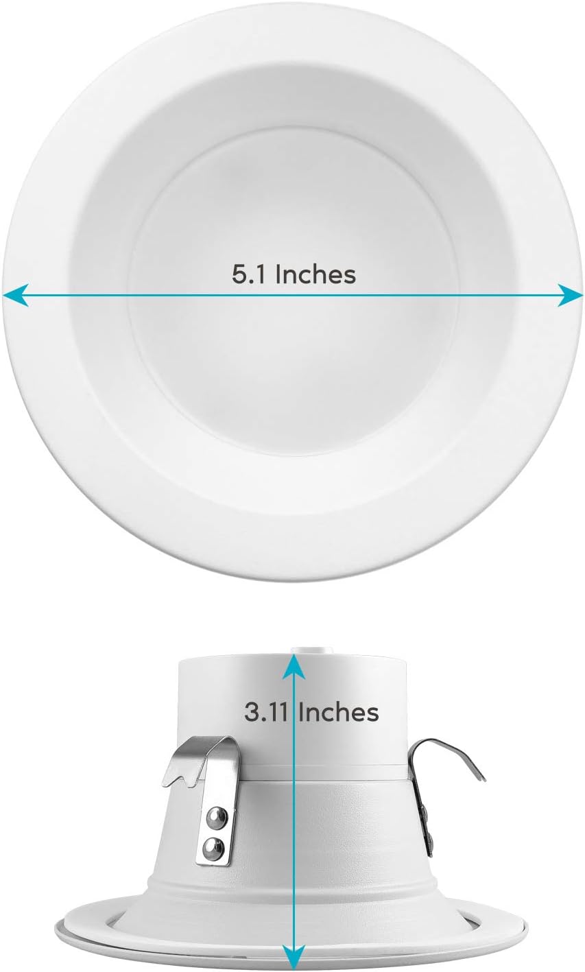 LUXRITE Luces LED empotrables de 4 pulgadas, 10 W  60 W, CCT seleccionable por color 2700 K  3000 K  3500 K  4000 K  5000 K, luces descendentes