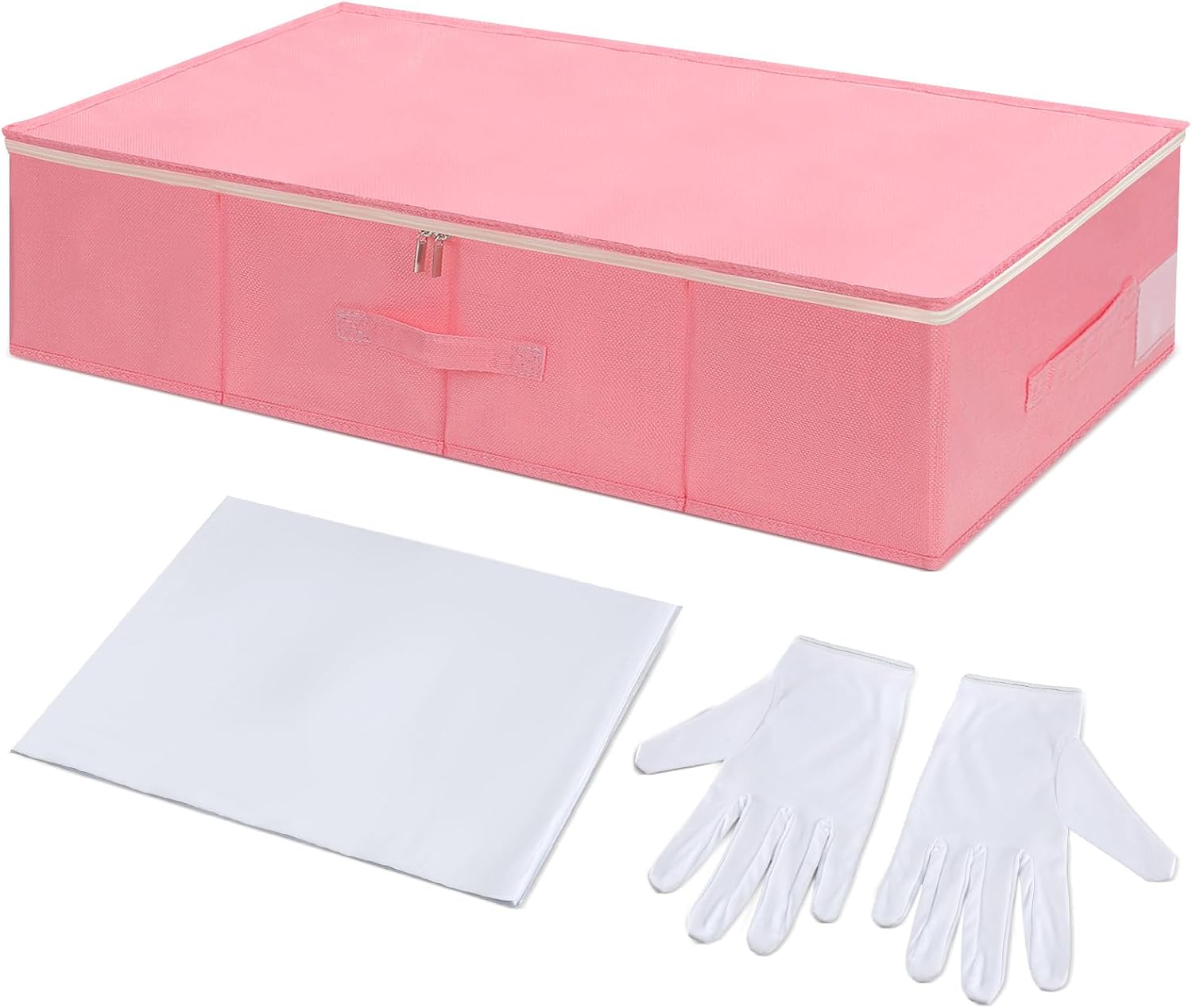 Kit de caja de conservación para vestidos de novia con 1 par de guantes de microfibra y 100 hojas de papel de seda sin ácidos para almacenamiento de