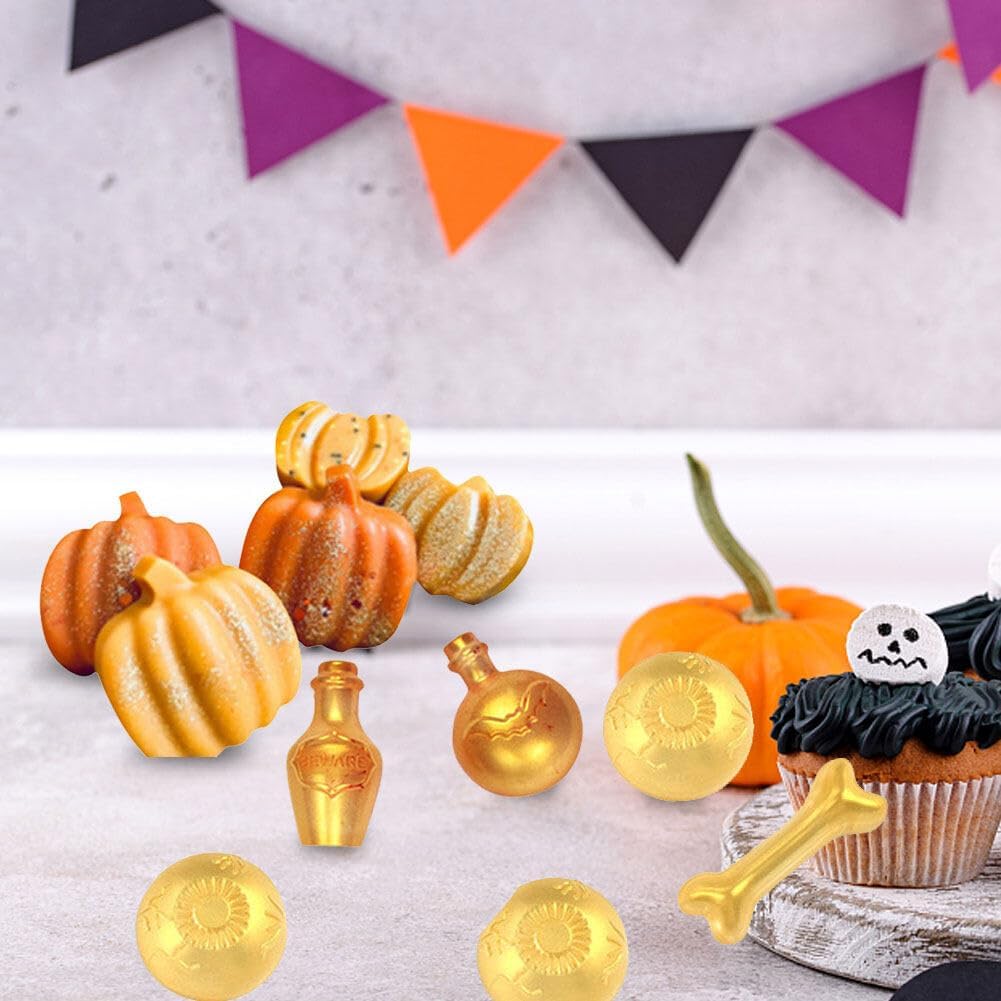 Molde de silicona de chocolate 3D, molde de silicona de murciélago, calabaza, calavera, esqueleto, caramelo, chocolate, fondant, molde para hornear,