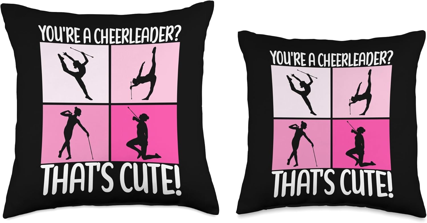 Baton Twirling Apparel Baton Twirler Majorette Twirling Outfit Majorette Baton Twirler Throw Pillow, 18×18, Multicolor