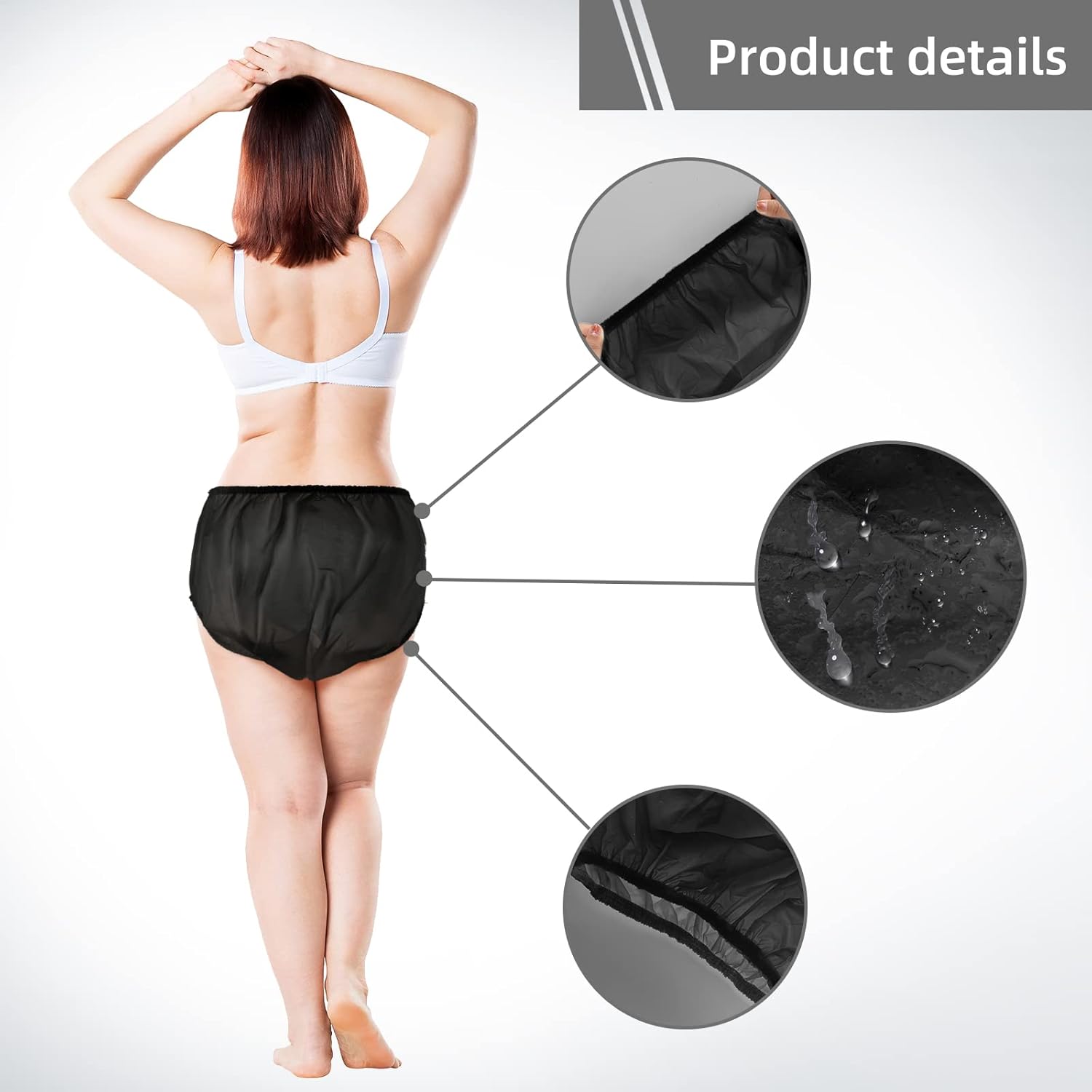 9 piezas de calzoncillos impermeables para incontinencia, pantalones de plástico a prueba de fugas, ropa interior de incontinencia para adultos,
