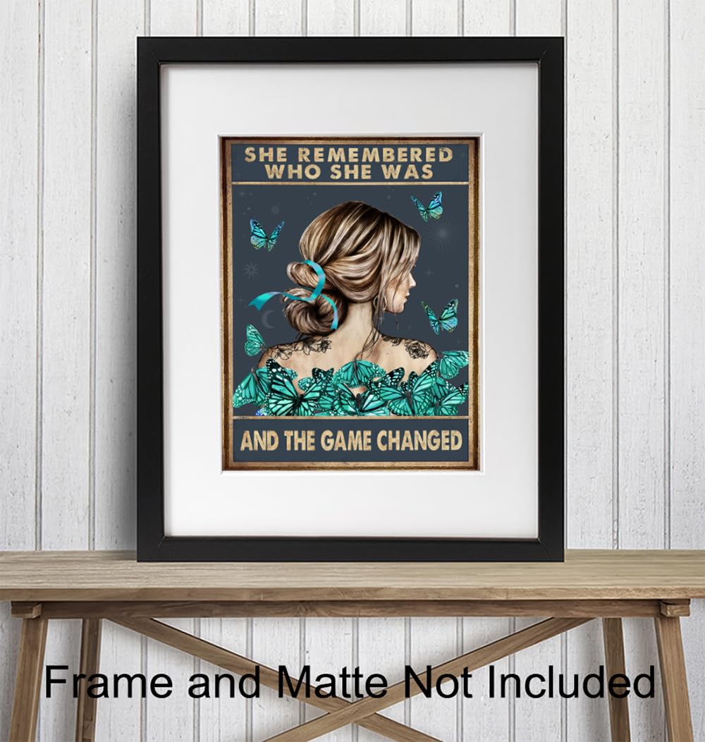 Teal Blue Boho Wall Art 11×14 – Inspirational Quotes for Women – positive affirmation – Motivational Wall Decor – Boho-chic Decoration – She