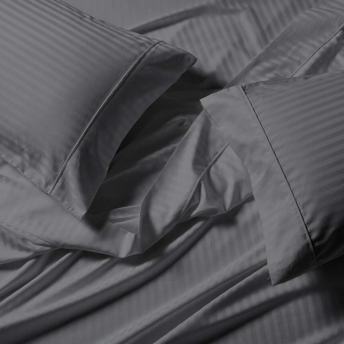 happy at home Giza Sheets – Sábanas de algodón Giza tamaño King – Sábana de algodón de fibra larga 100% egipcio Giza certificado que se adapta a
