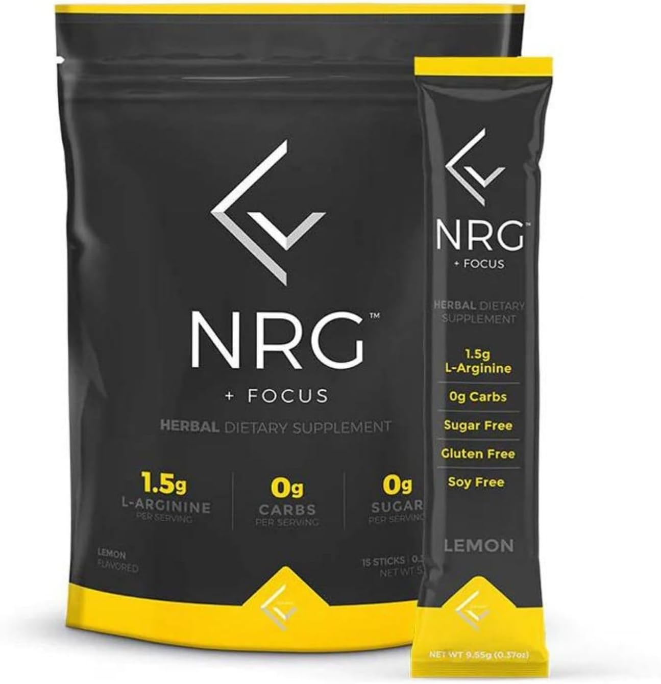 CorVive NRG – Mezcla de bebida de limón  Suplemento dietético de hierbas Energy + Focus  Paquetes de salud nootrópicos sin azúcar con cafeína