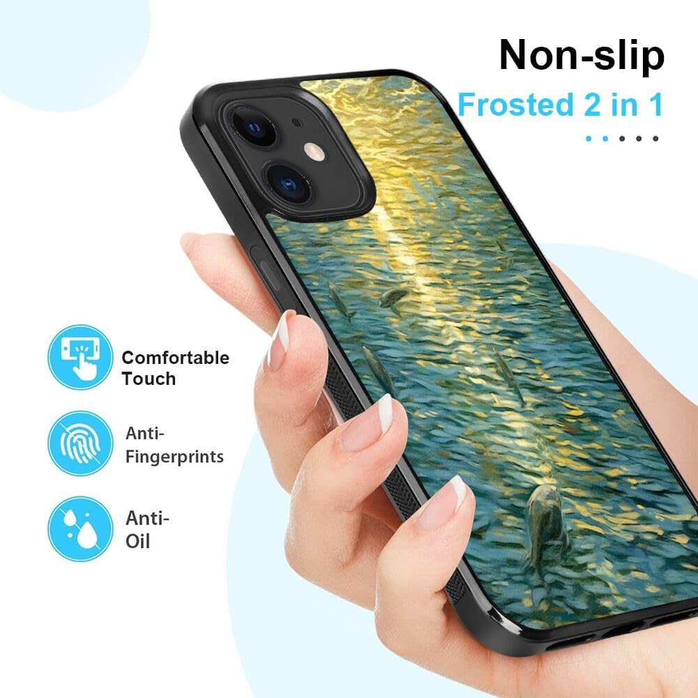 Case for iPhone 12 Mini Dolphin-aa253 Pattern Shockproof Slim TPU Rubber Material Black Frame Cellphone Mobile Case FHW