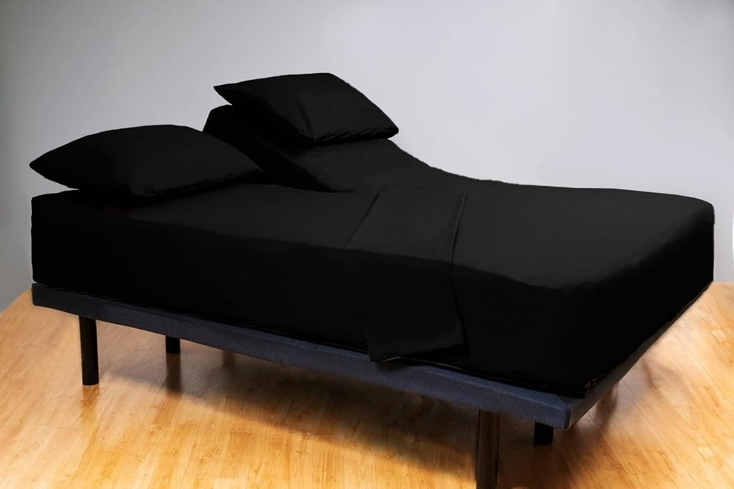 Juego de sábanas tamaño King con cabeza dividida para cama ajustable, juego de sábanas de 1000 hilos tamaño King con parte superior media dividida,