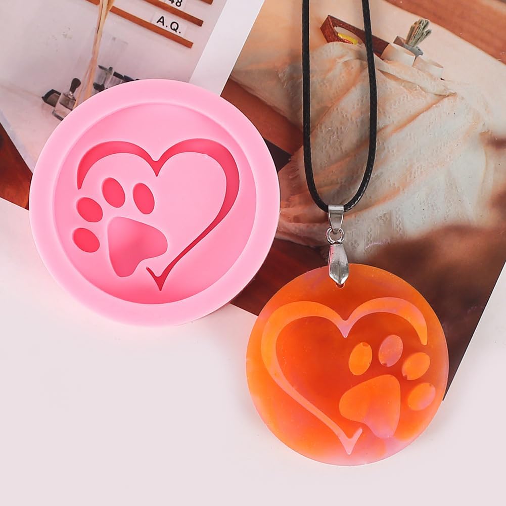 CUTIA 3 moldes de silicona, redondos con corazón y gato, molde para pastel de fondant para chocolate, dulces duros, galletas, gelatina,