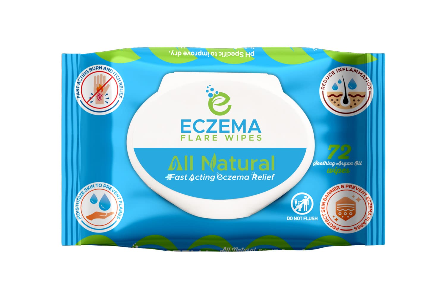 Eczema Flare Wipes – Alivio del eccema de acción rápida totalmente natural, antipicazón, reduce la inflamación y protege la barrera de la piel,