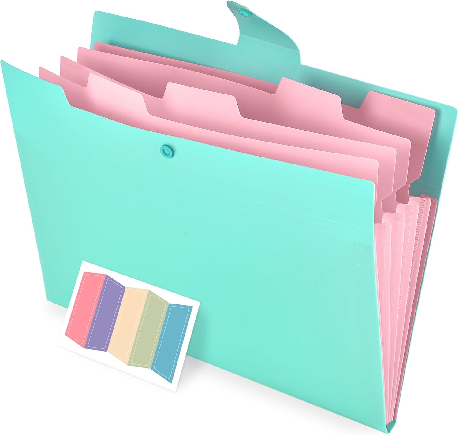 Carpeta de acordeón  Organizador de carpetas  Organizador de carpetas de archivos  Carpeta de archivos expandible (5 bolsillos, plástico, para papel