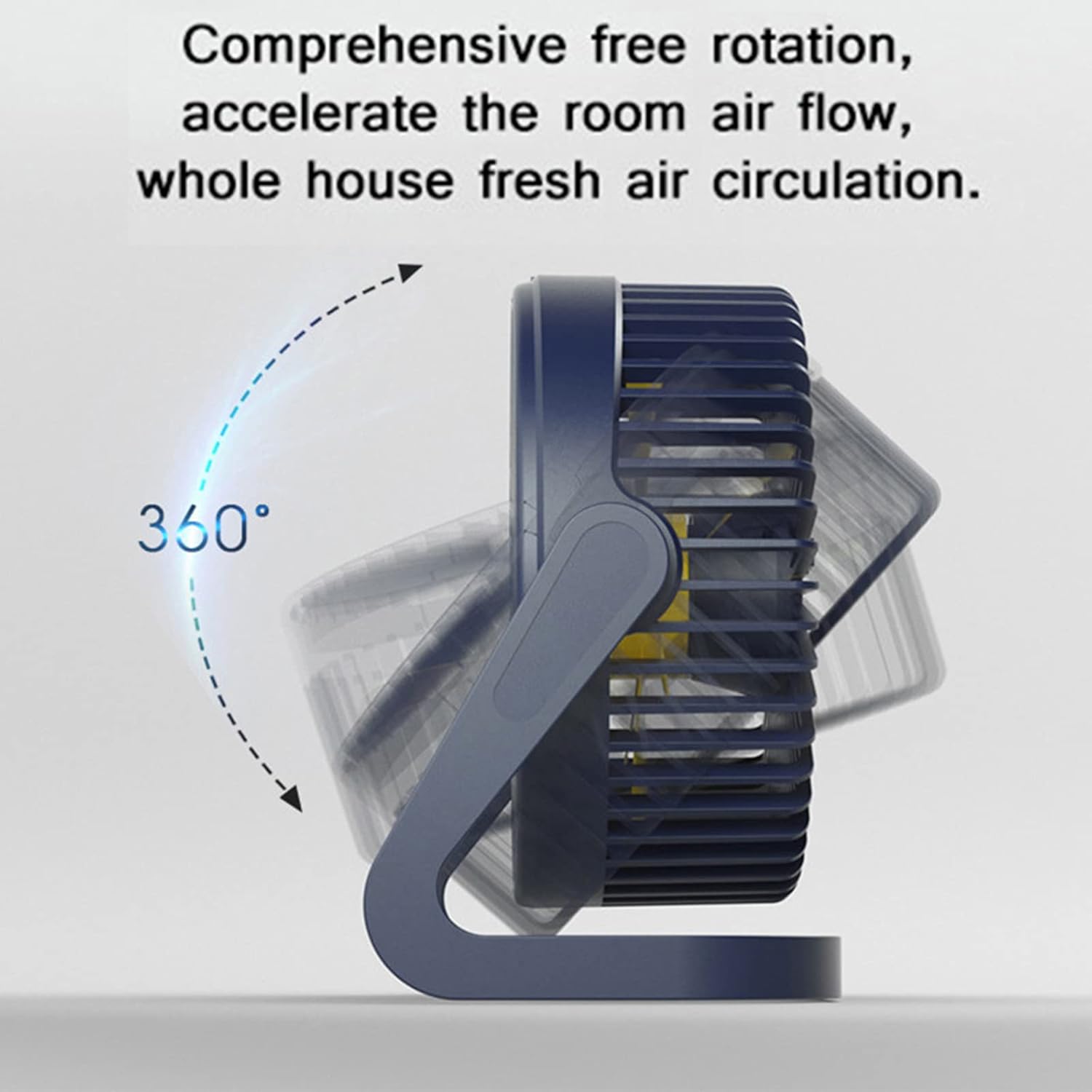 Ventilador pequeño de 6 pulgadas, ventilador de escritorio USB de 2 velocidades, flujo de aire fuerte, funcionamiento silencioso, ventilador de piso