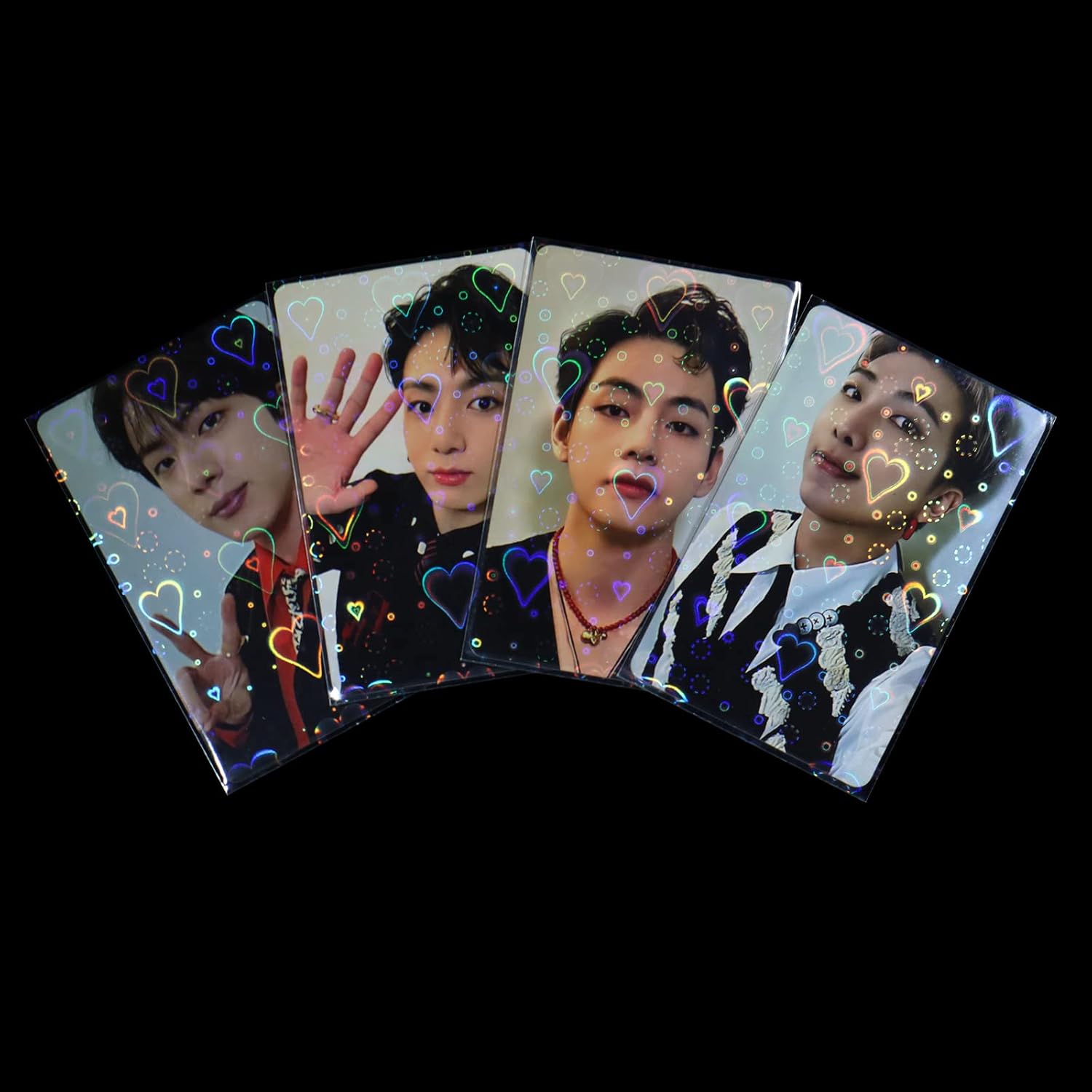 100 fundas holográficas para tarjetas Kpop, fundas para tarjetas fotográficas, mini protectores de fotos para bolsillos de carpeta (2.23 x 3.31