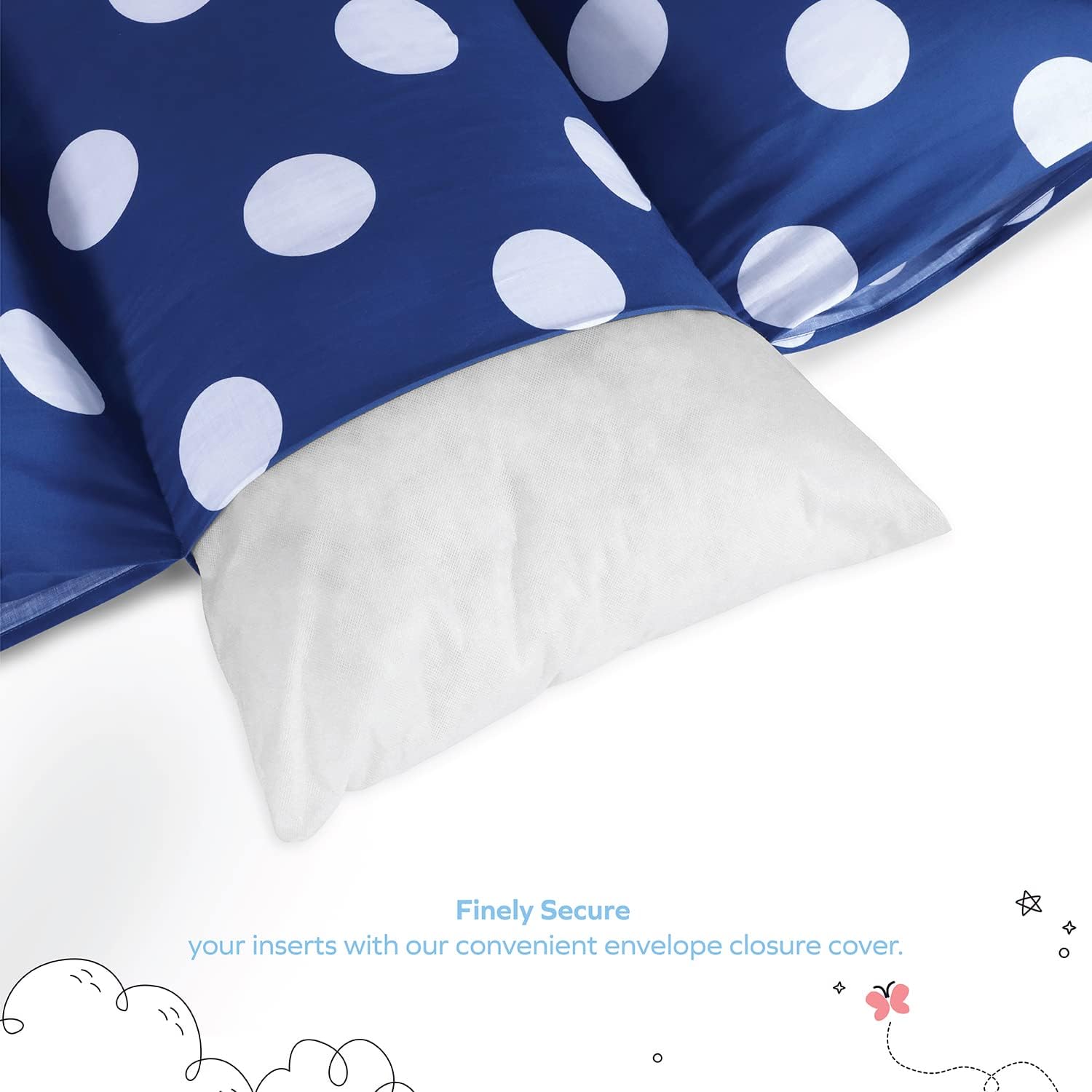 Boston Linen Co. – Funda de almohada de suelo para niños, funda de cama con diseño de lunares para niños, tumbona para leer, descansar y jugar,