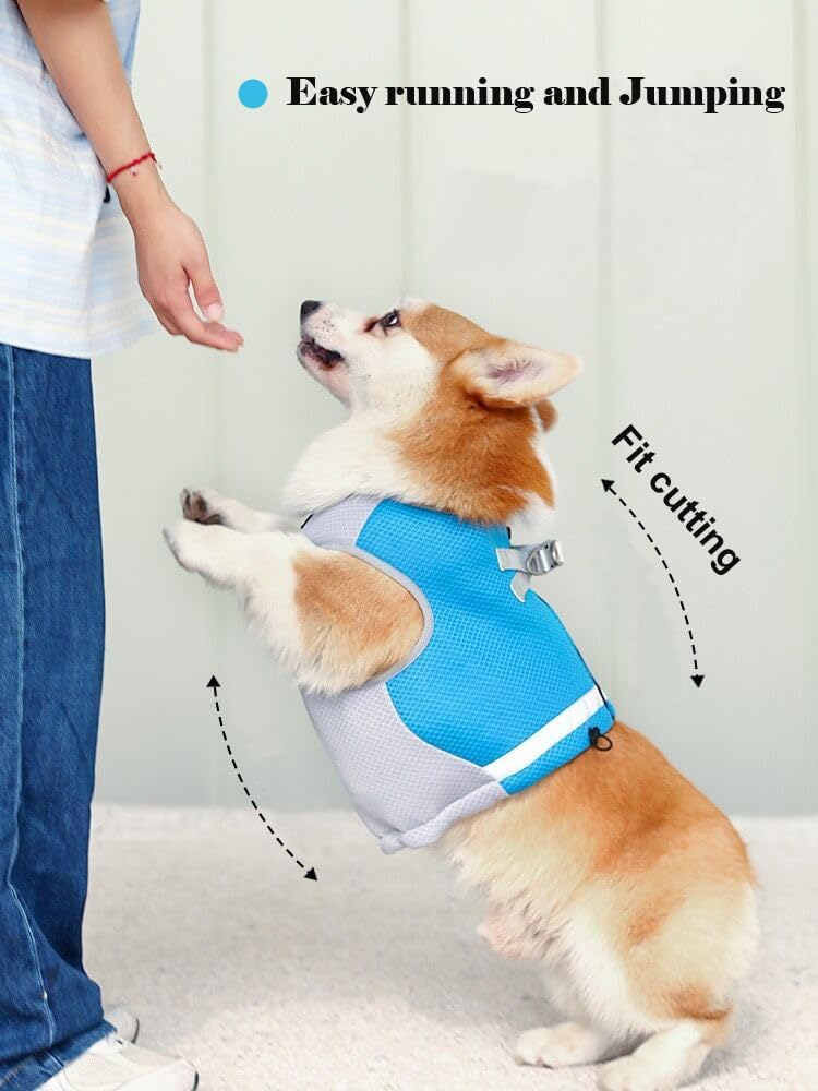 Arnés de chaleco refrescante para perros con tira reflectante, arnés de ajuste, adecuado para perros pequeños, medianos y grandes, transpirable y