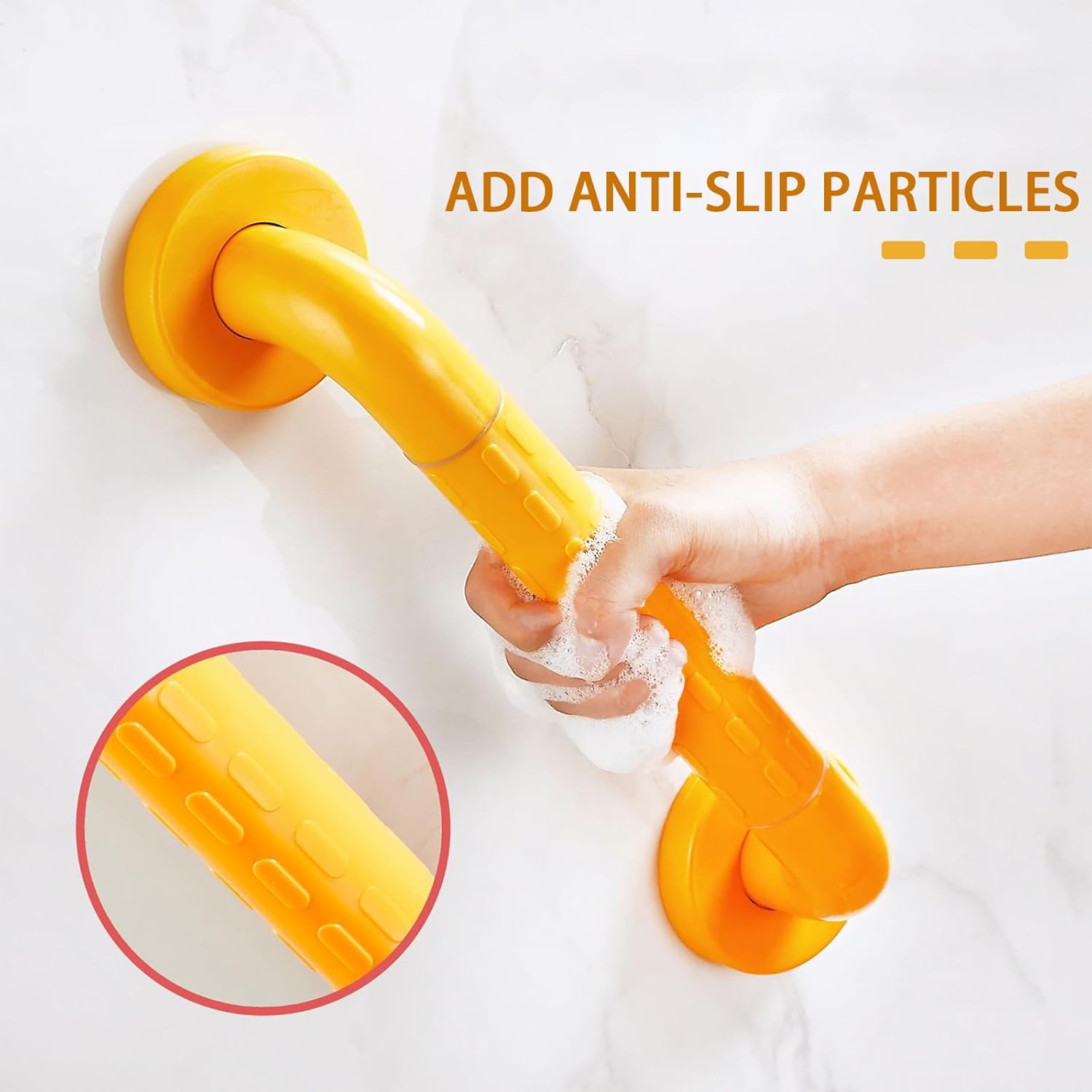 Paquete de 2 barras de agarre para ducha, mango mejorado, barra de agarre gruesa para baño, mango de ducha, barras de agarre para discapacitados,