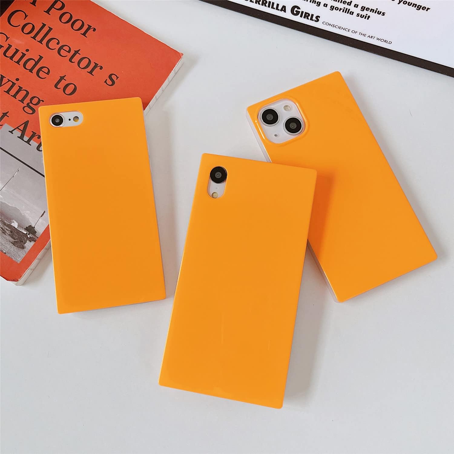 Cocomii Funda cuadrada para iPhone 13 Pro, color liso neón cuadrado, delgada, ligera, brillante, color sólido fluorescente, funda estética de lujo