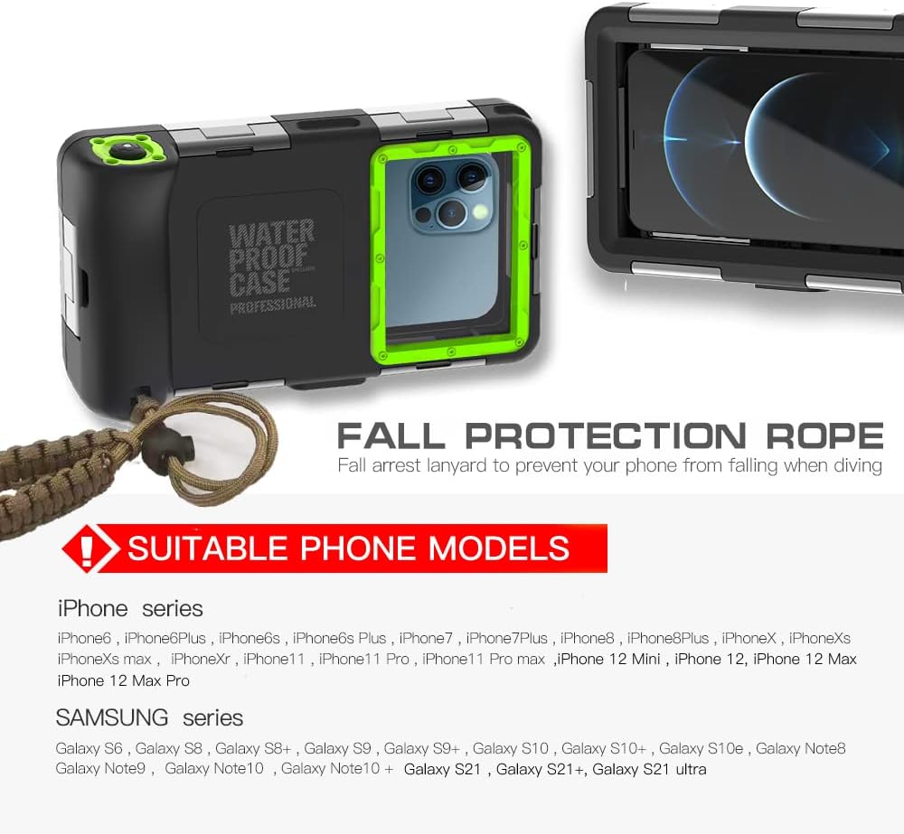 (2 generación) Funda universal impermeable para teléfono para la mayoría de las series Samsung Galaxy y iPhone, carcasa impermeable de fotografía