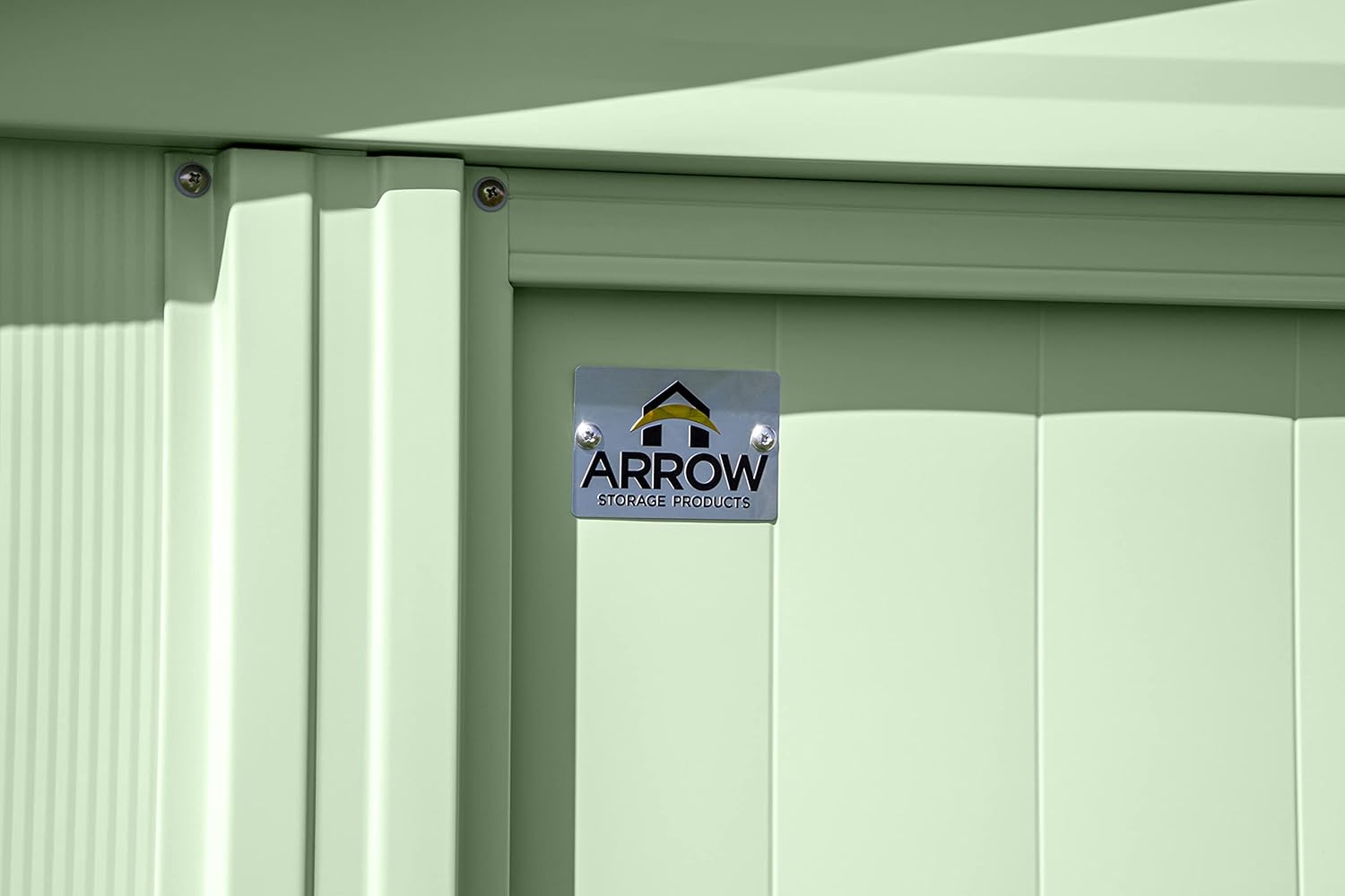 Arrow – Cobertizo de almacenamiento clásico de acero, 8 x 4, verde salvia