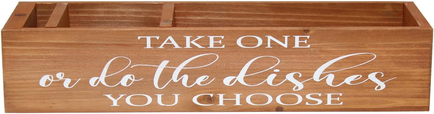 Elegant Designs HG2034-NWD – Organizador decorativo de madera para encimera de cocina con Take One or do The Platos… Elige una ranura blanca para