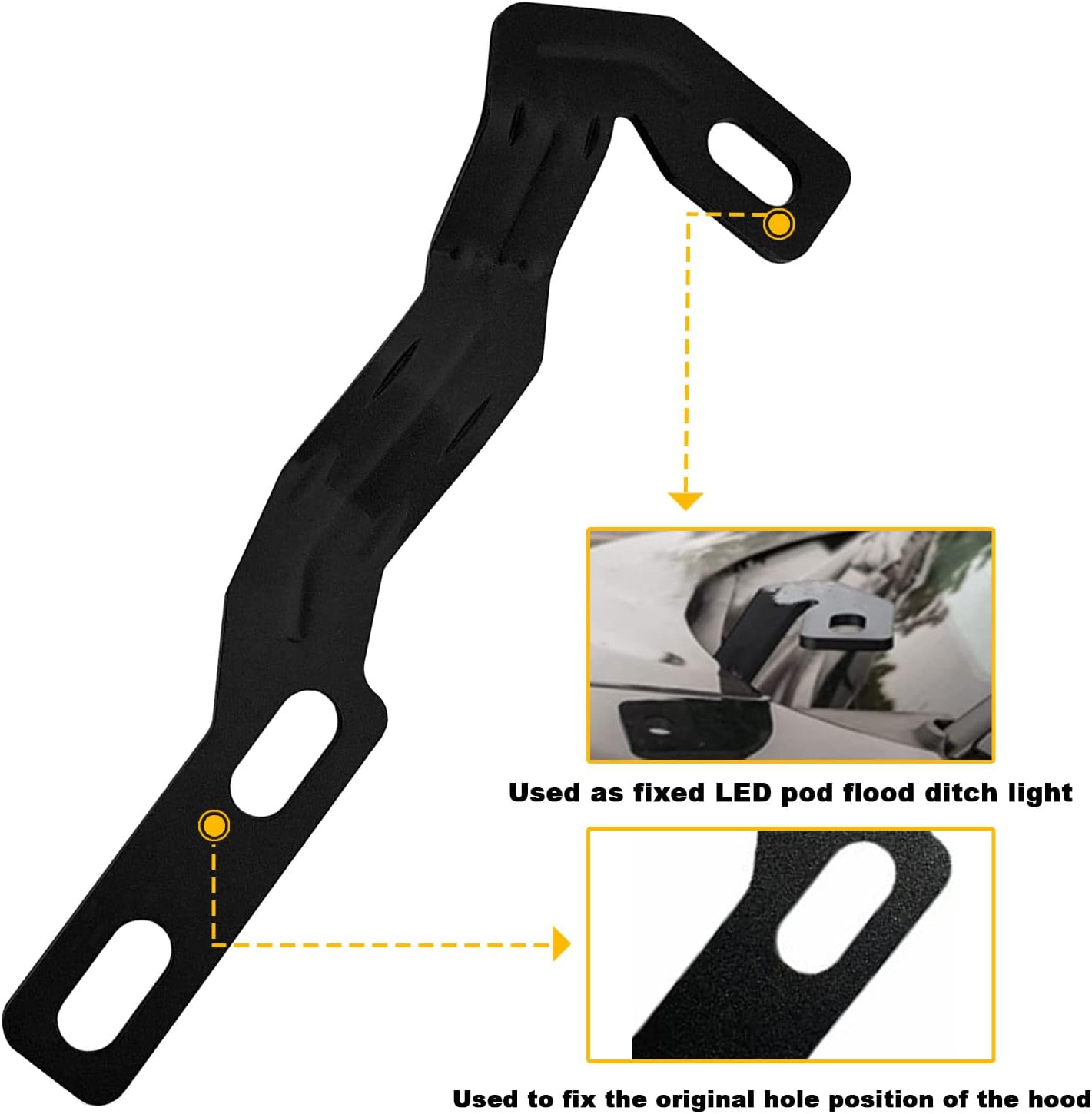 Kit de soporte de montaje de luz LED para bisagra de capó todoterreno, soportes de montaje de luz compatibles con Toyota Tacoma Truck 2016 2017 2018