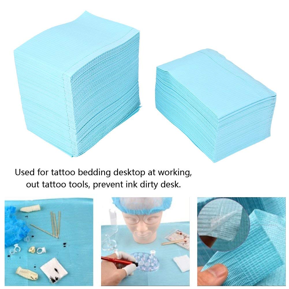 Babero desechable para dentistas, 125 piezas de papel de tatuaje para pacientes, baberos dentales Healifty de papel desechable oral, equipo de